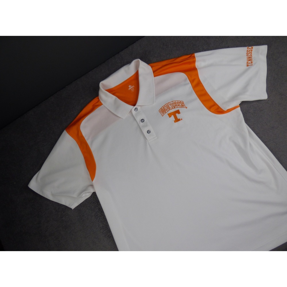 Knights Apparel Tennessee Volunteers Polo Shirt Mens XL White Orange NCAA Golf